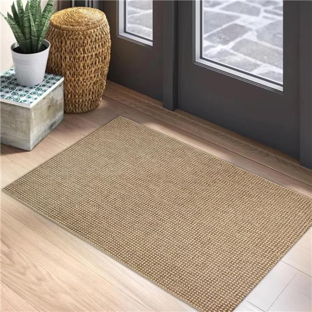 Boho Area Rug 2x3 Ft Washable Rugs for Entryway Natural, Braided Throw Rugs